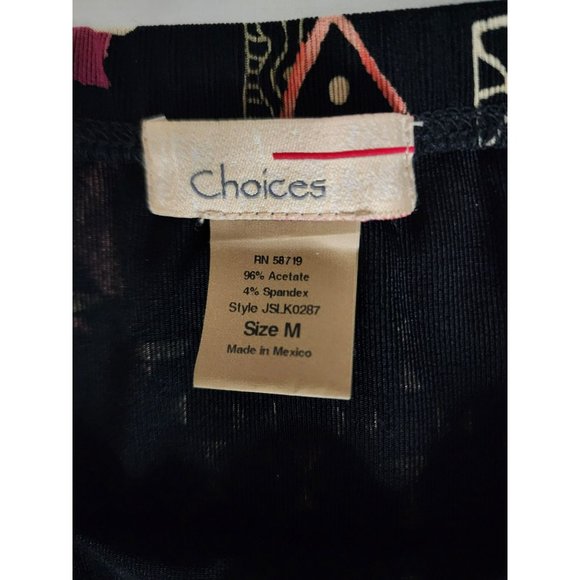 Choices Women's Black Pink Multicolor Printed Ruffle Flounce Skirt Size Medium - Picture 4 of 8